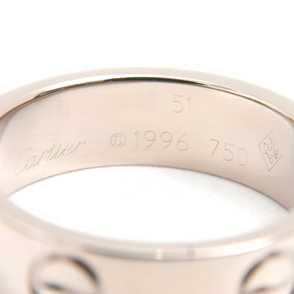 カルティエ 指輪 レディース ラブリング 51号 ホワイトゴールド Cartier 750WG 中古