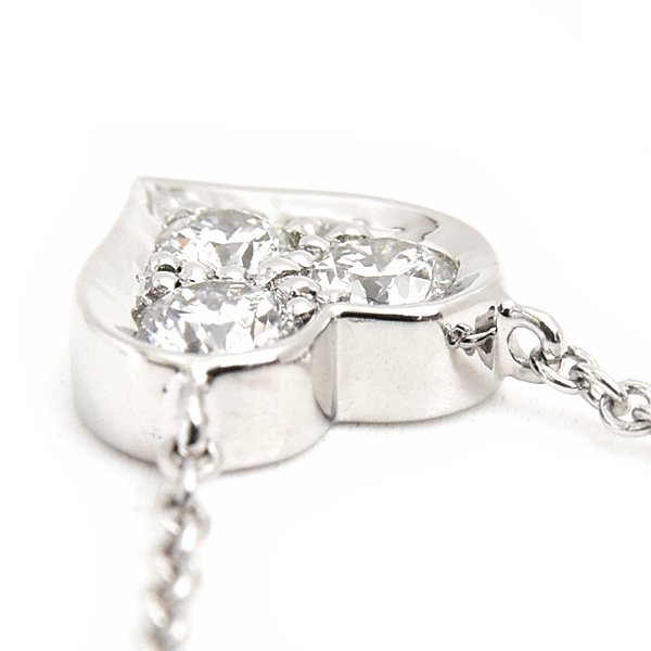 ティファニー ネックレス レディース センチメンタル ハート 3Pダイヤモンド ペンダント プラチナ TIFFANY PT950 中古