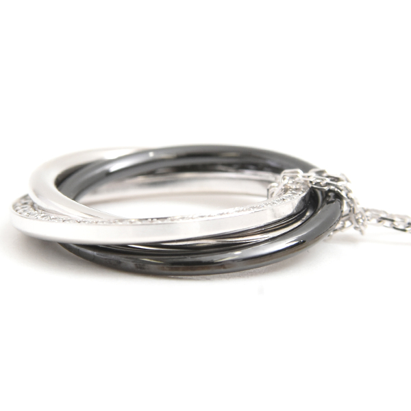 カルティエ ネックレス レディース トリニティ ダイヤモンド ネックレス ホワイトゴールド セラミック Cartier 750WG×CE 中古
