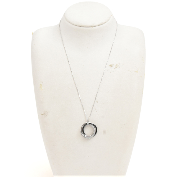 カルティエ ネックレス レディース トリニティ ダイヤモンド ネックレス ホワイトゴールド セラミック Cartier 750WG×CE 中古