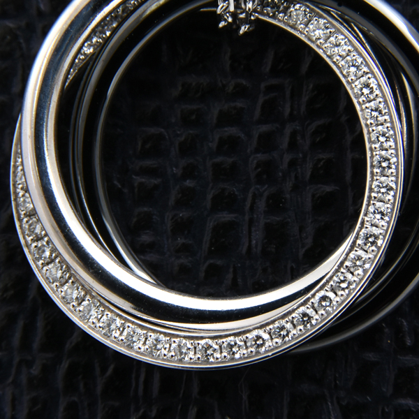 カルティエ ネックレス レディース トリニティ ダイヤモンド ネックレス ホワイトゴールド セラミック Cartier 750WG×CE 中古