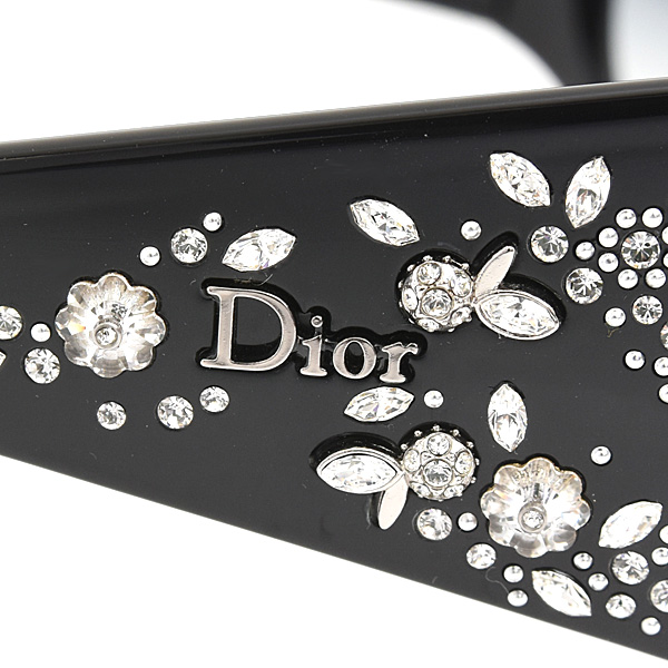 クリスチャンディオール サングラス レディース ラインストーン ブラック プラスチック 8077JJ Christian Dior 中古