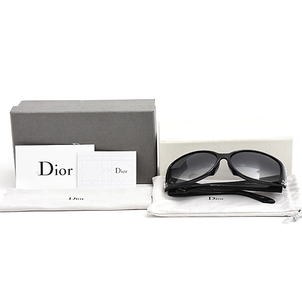 クリスチャンディオール サングラス レディース ラインストーン ブラック プラスチック 8077JJ Christian Dior 中古