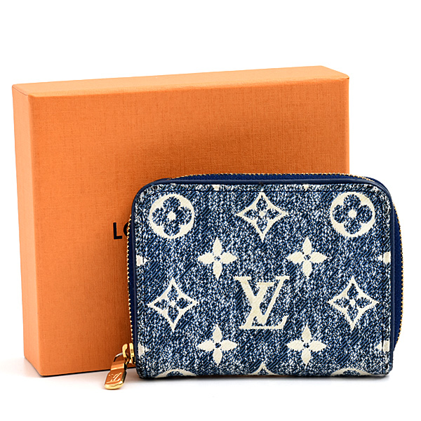 ルイヴィトン 財布 レディース ジッピーコインパース モノグラムジャガードデニム コインケース デニムブルー Louis Vuitton M81185 中古