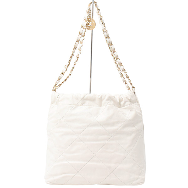 シャネル バッグ レディース CHANEL22 スモールハンドバッグ チェーンショルダー カーフ ホワイト CHANEL AS3260 中古