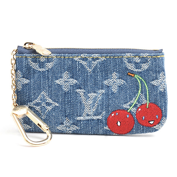 ルイヴィトン 財布 レディース LV×TM ポシェットクレ コインケース モノグラムデニム ブルー Louis Vuitton M14938 中古