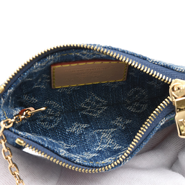 ルイヴィトン 財布 レディース LV×TM ポシェットクレ コインケース モノグラムデニム ブルー Louis Vuitton M14938 中古