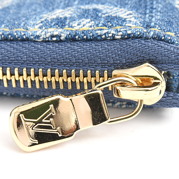 ルイヴィトン 財布 レディース LV×TM ポシェットクレ コインケース モノグラムデニム ブルー Louis Vuitton M14938 中古