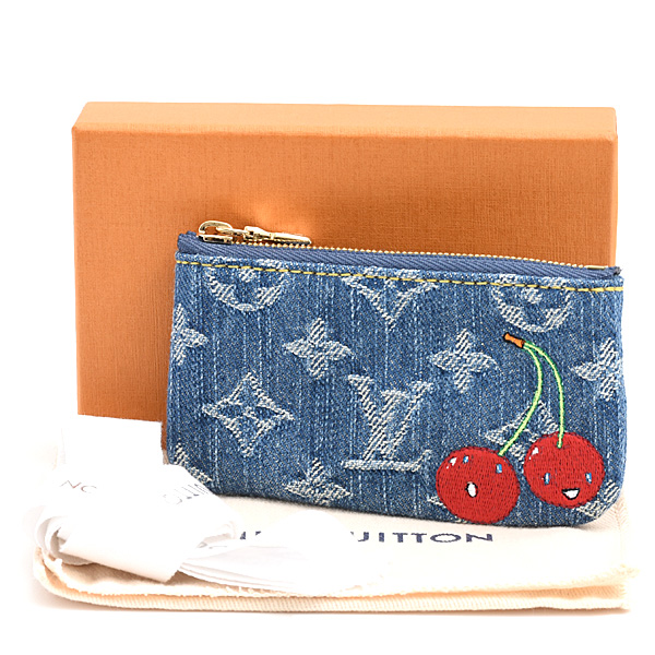 ルイヴィトン 財布 レディース LV×TM ポシェットクレ コインケース モノグラムデニム ブルー Louis Vuitton M14938 中古