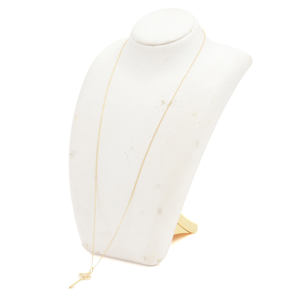 ティファニー ネックレス レディース クラウンキー ダイヤ ロング ネックレス 60.5cm イエローゴールド TIFFANY 750YG 中古