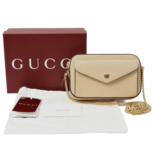グッチ バッグ レディース GGミニショルダーバッグ ジャンボGG グッチシマ レザー ベージュ GUCCI 781554 未使用展示品