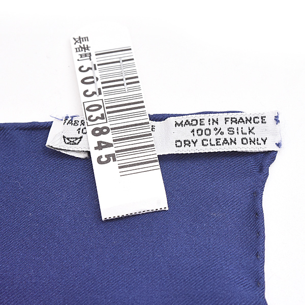 エルメス スカーフ レディース カレ90 CHEVAL TURC トルコの馬 大判 ストール 青 ネイビー シルク HERMES 中古