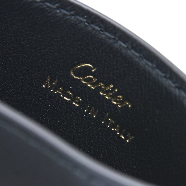 カルティエ カードケース メンズ Cドゥカルティエ シンプルカードホルダー カーフ ブラック Cartier L3001870 未使用展示品
