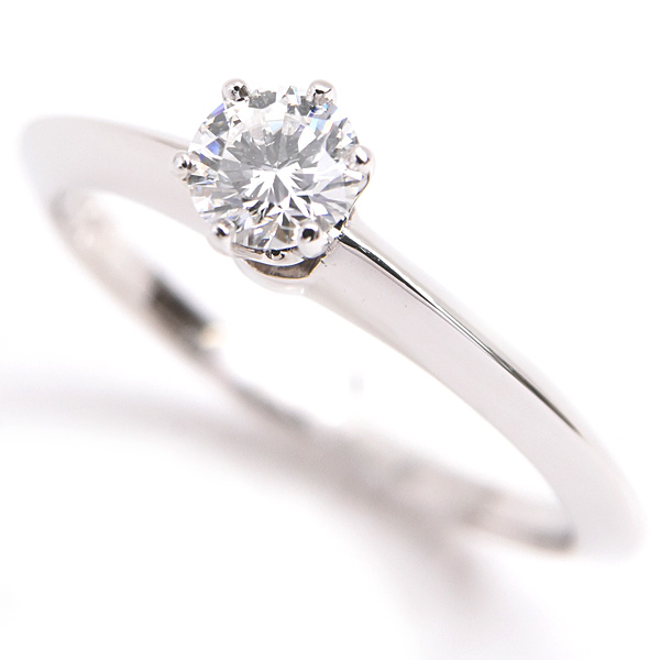 ティファニー 指輪 レディース ソリティア 立爪ダイヤ リング 8号 D0.25ct プラチナ TIFFANY PT950 中古
