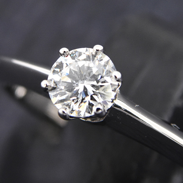 ティファニー 指輪 レディース ソリティア 立爪ダイヤ リング 8号 D0.25ct プラチナ TIFFANY PT950 中古