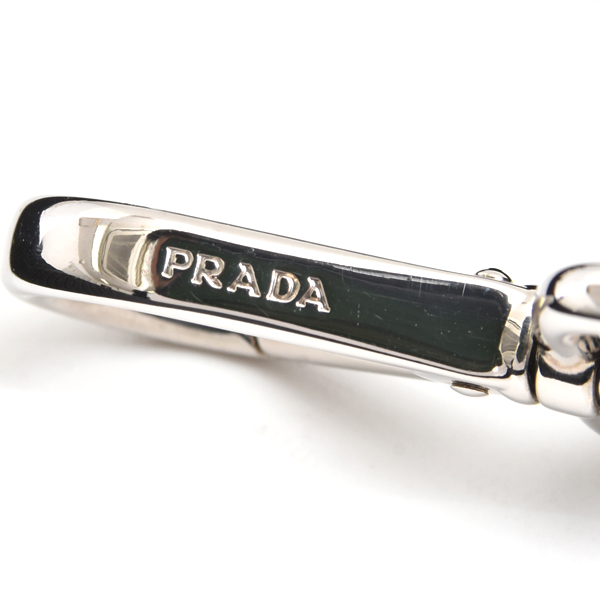 プラダ ユニセックス カードケース ストラップ付 コインカードケース サフィアーノレザー ブラック PRADA 2MR021 中古