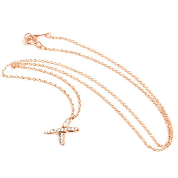 ティファニー ネックレス レディース パロマピカソ キス ダイヤ ネックレス ピンクゴールド TIFFANY 750PG 中古