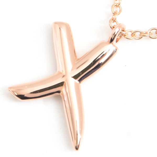 ティファニー ネックレス レディース パロマピカソ キス ダイヤ ネックレス ピンクゴールド TIFFANY 750PG 中古