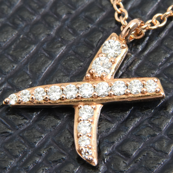 ティファニー ネックレス レディース パロマピカソ キス ダイヤ ネックレス ピンクゴールド TIFFANY 750PG 中古
