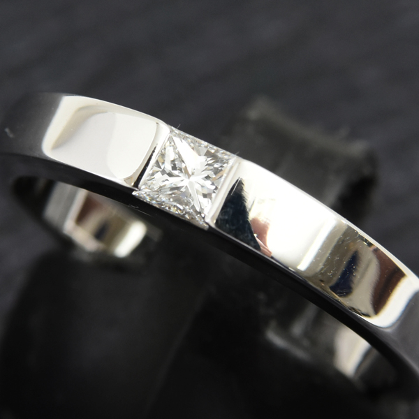 カルティエ 指輪 メンズ タンク 1Pダイヤモンド リング 59号 ホワイトゴールド Cartier 750WG 中古