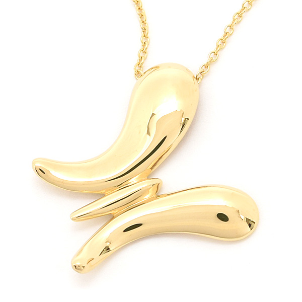 ティファニー ネックレス レディース バタフライ ペンダント エルサペレッティ イエローゴールド 750YG TIFFANY 中古