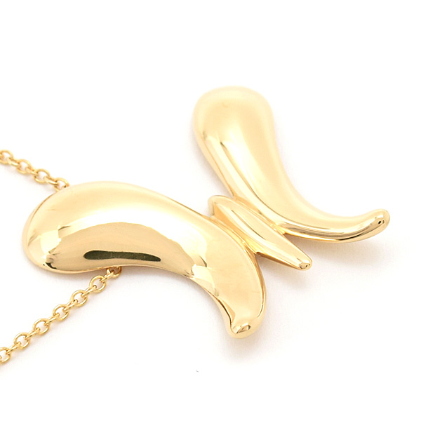 ティファニー ネックレス レディース バタフライ ペンダント エルサペレッティ イエローゴールド 750YG TIFFANY 中古