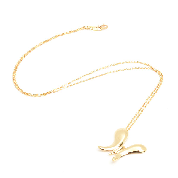 ティファニー ネックレス レディース バタフライ ペンダント エルサペレッティ イエローゴールド 750YG TIFFANY 中古