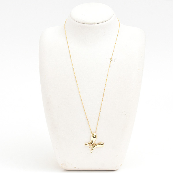 ティファニー ネックレス レディース バタフライ ペンダント エルサペレッティ イエローゴールド 750YG TIFFANY 中古