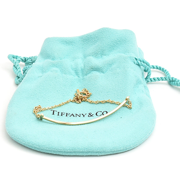 ティファニー ブレスレット レディース Tスマイル Mサイズ イエローゴールド 750YG TIFFANY 中古