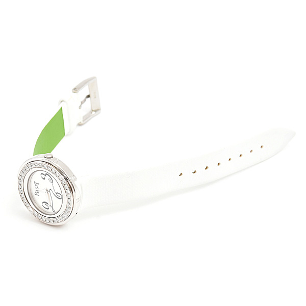 ピアジェ 時計 レディース ポセション ダイヤモンドベゼル 電池式 シルバー文字盤 ホワイトゴールド PIAGET P10402 750WG 中古