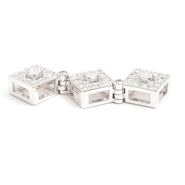 タサキ ペンダント レディース ダイヤ スクエア 2WAY ペンダントトップ D0.53ct ホワイトゴールド K18WG TASAKI 中古