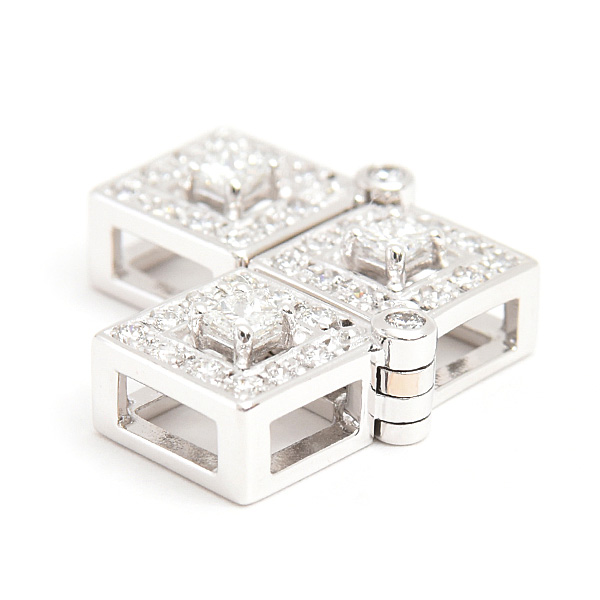 タサキ ペンダント レディース ダイヤ スクエア 2WAY ペンダントトップ D0.53ct ホワイトゴールド K18WG TASAKI 中古