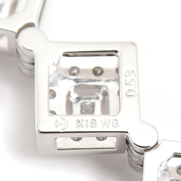 タサキ ペンダント レディース ダイヤ スクエア 2WAY ペンダントトップ D0.53ct ホワイトゴールド K18WG TASAKI 中古