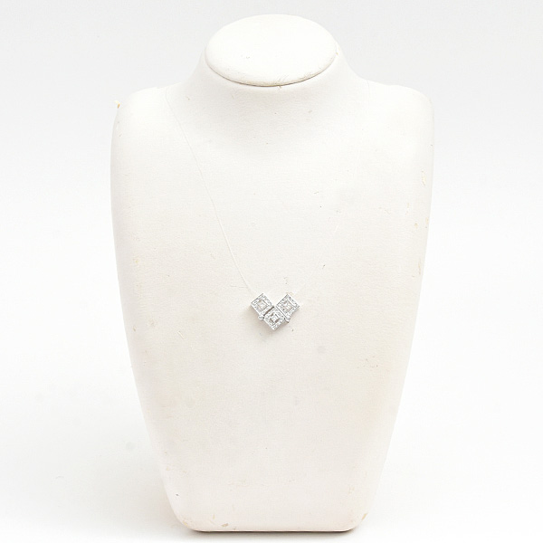 タサキ ペンダント レディース ダイヤ スクエア 2WAY ペンダントトップ D0.53ct ホワイトゴールド K18WG TASAKI 中古