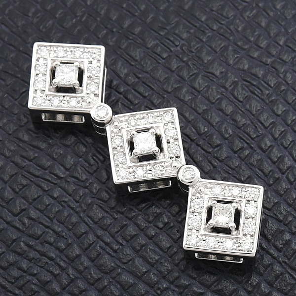 タサキ ペンダント レディース ダイヤ スクエア 2WAY ペンダントトップ D0.53ct ホワイトゴールド K18WG TASAKI 中古