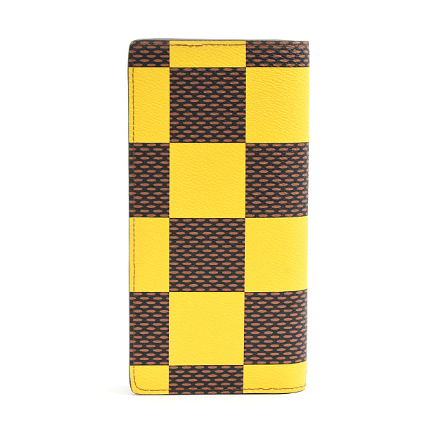 ルイヴィトン 財布 メンズ ダミエポップ ポルトフォイユブラザNM 二つ折り長財布 イエロー Louis Vuitton N40541 中古