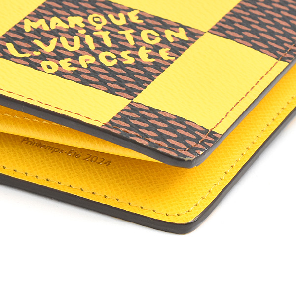 ルイヴィトン 財布 メンズ ダミエポップ ポルトフォイユブラザNM 二つ折り長財布 イエロー Louis Vuitton N40541 中古