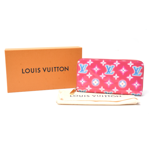 ルイヴィトン 財布 レディース ジッピー ウォレット ヴェルニ 長財布 2022年バレンタイン限定 フューシャネオン ピンク M81154 Louis Vuitton 中古