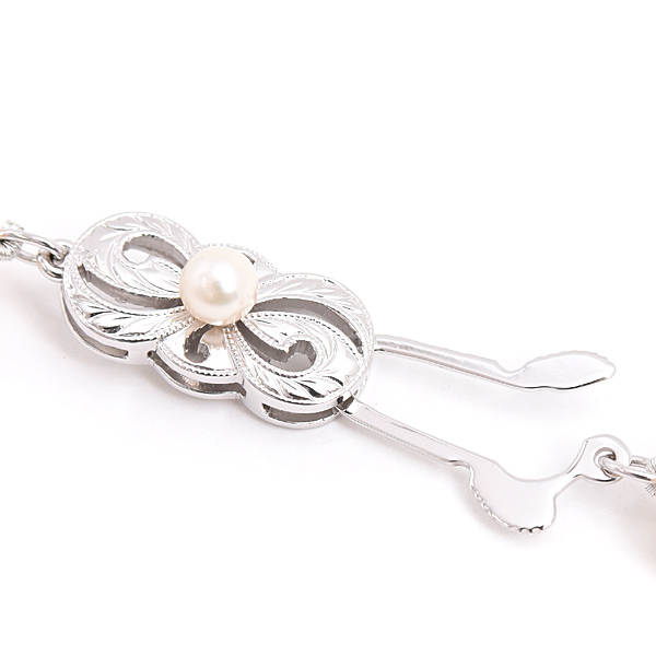 ミキモト ネックレス レディース パール ロングネックレス 6.8mm～7.2mm珠 ホワイトゴールド K14WG MIKIOTO 中古