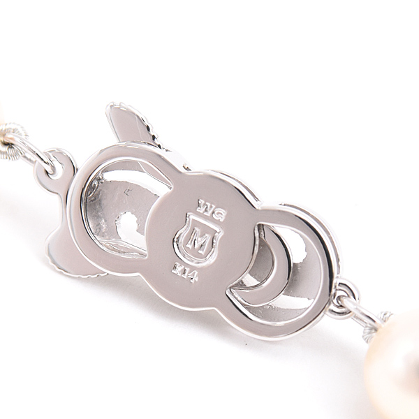 ミキモト ネックレス レディース パール ロングネックレス 6.8mm～7.2mm珠 ホワイトゴールド K14WG MIKIOTO 中古