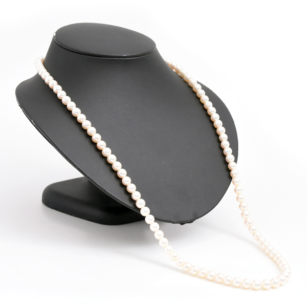 ミキモト ネックレス レディース パール ロングネックレス 6.8mm～7.2mm珠 ホワイトゴールド K14WG MIKIOTO 中古