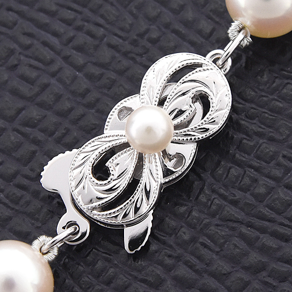 ミキモト ネックレス レディース パール ロングネックレス 6.8mm～7.2mm珠 ホワイトゴールド K14WG MIKIOTO 中古