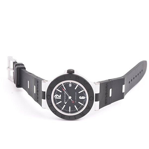 ブルガリ 時計 メンズ ブルガリブルガリ アルミニウム デイト 自動巻 ブラック文字盤 AL BVLGARI BB40AT 中古