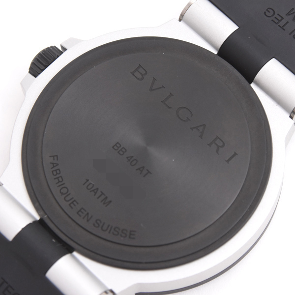 ブルガリ 時計 メンズ ブルガリブルガリ アルミニウム デイト 自動巻 ブラック文字盤 AL BVLGARI BB40AT 中古