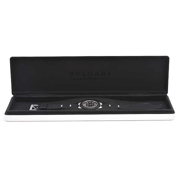 ブルガリ 時計 メンズ ブルガリブルガリ アルミニウム デイト 自動巻 ブラック文字盤 AL BVLGARI BB40AT 中古