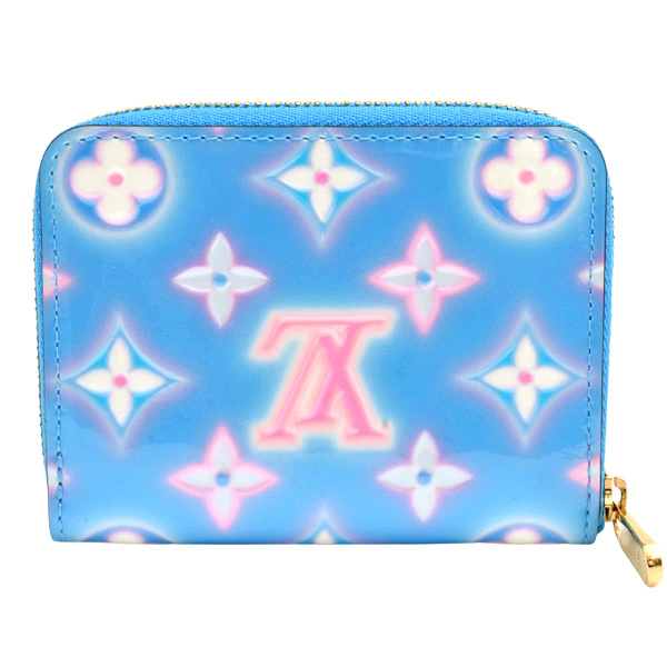 ルイヴィトン 財布 レディース モノグラムヴェルニ ジッピーコインパース 小銭入れ ミニウォレット ベイビーブルーネオン Louis Vuitton M81155 中古