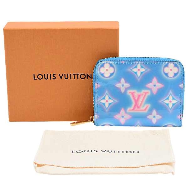 ルイヴィトン 財布 レディース モノグラムヴェルニ ジッピーコインパース 小銭入れ ミニウォレット ベイビーブルーネオン Louis Vuitton M81155 中古