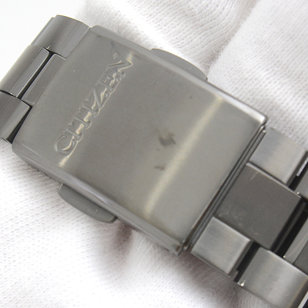 シチズン 時計 メンズ アテッサ エコドライブ ソーラー発電式 限定 チタン TI ブラック文字盤 CITIZEN H804-T024131 中古