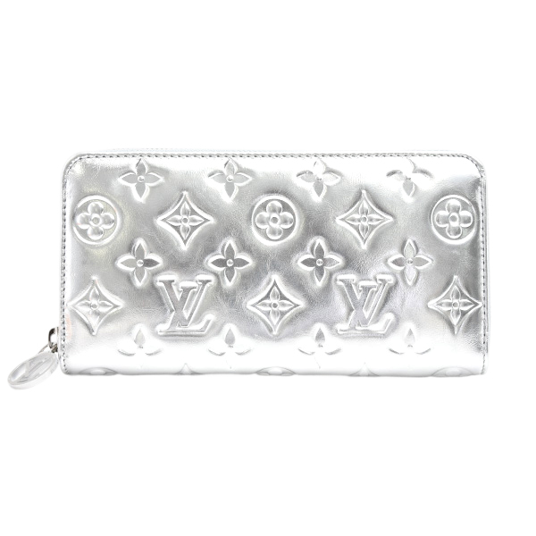 ルイヴィトン 財布 レディース ジッピーウォレット LV SKI クッサン シルバー Louis Vuitton M26771 中古