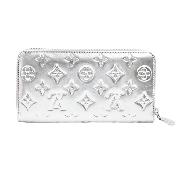 ルイヴィトン 財布 レディース ジッピーウォレット LV SKI クッサン シルバー Louis Vuitton M26771 中古